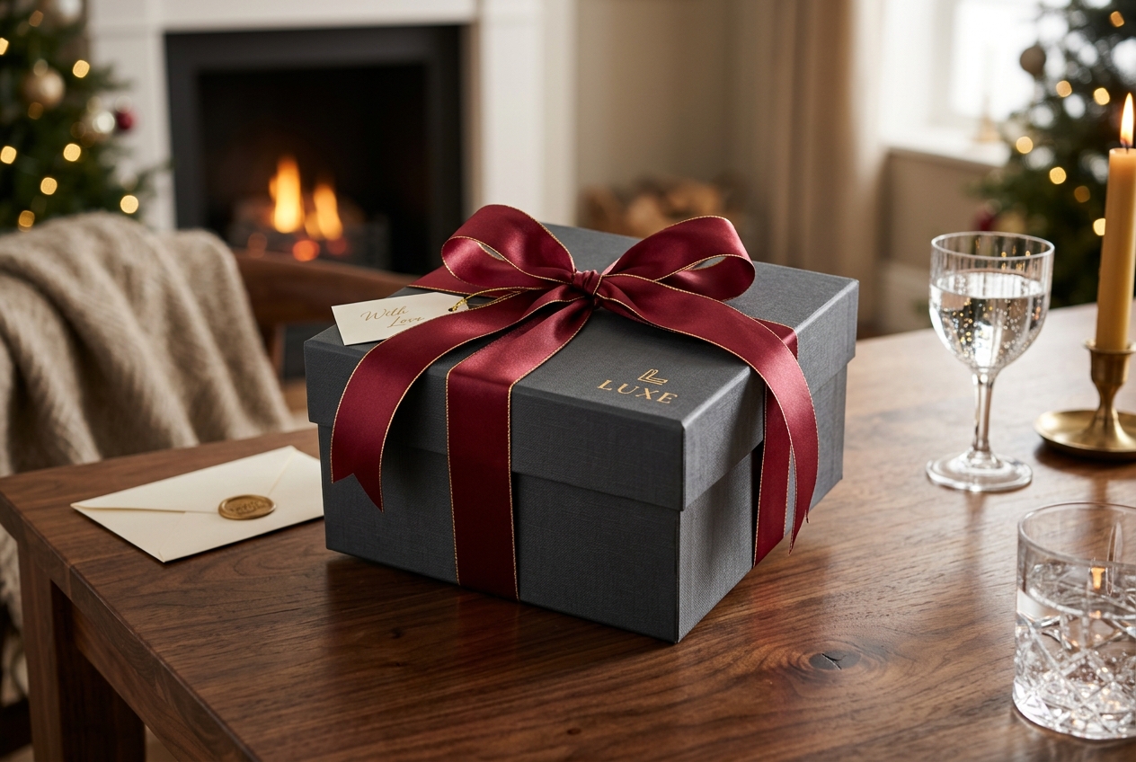 Premium gift boxes wrapped with ribbons